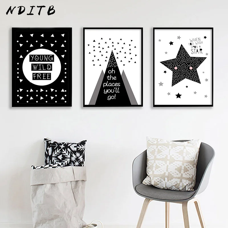 NDITB черно белый холст художественный постер с принтом цитатой Минималистичная