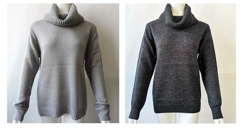 Повседневное теплые свитеры для женщин для с длинным рукавом трикотажные джемперы пуловеры джемпер-водолазка Рождество