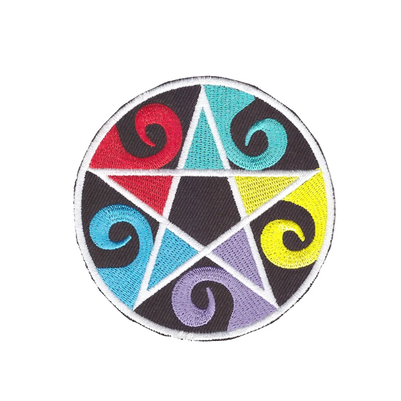 

Wiccan pentagram pentacle earth mother goddess applique iron on patch