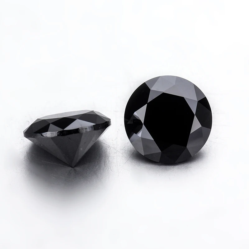 Камни черного цвета с муассанитом 8 мм для изготовления ювелирных изделий