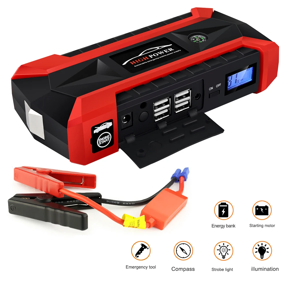 Многофункциональное пусковое устройство 89800 мА/ч 12V 4USB 600A портативный