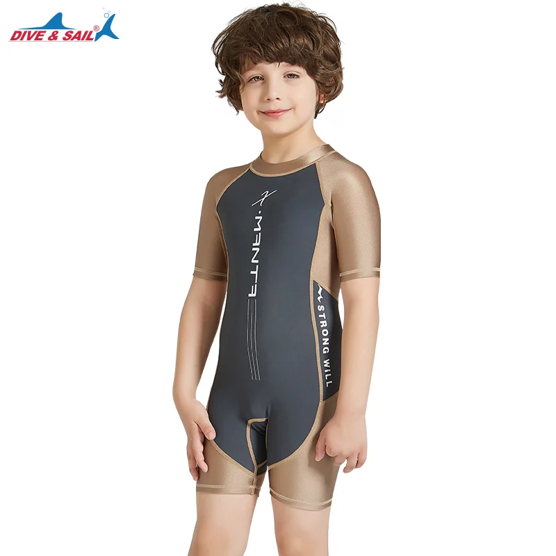 LS-18842-3 Купальный костюм для мальчиков, цельный купальный костюм, шорты для дайвинга, защита от солнца, УФ-защита, UPF50+ молния сзади, Детский Молодежный купальный костюм для девочек, От 3 до 10 лет из лайкры - Цвет: LS-18842-3