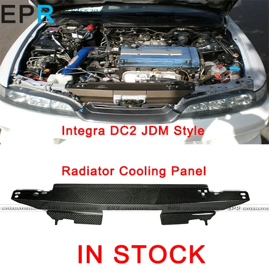 Integra DC2 JDM стиль углеродного волокна радиатор охлаждения панель для Honda Глянцевая волокна крышка двигателя аксессуары