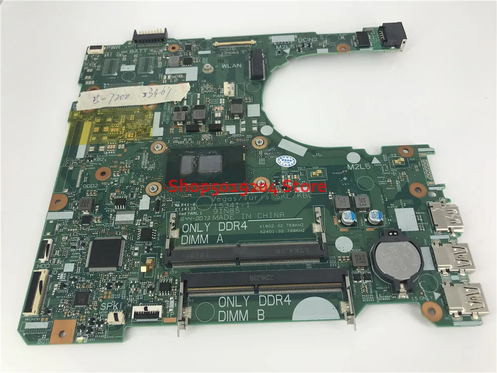 Материнская плата для ноутбука DELL Inspiron 15 3467 3567 материнская с процессором SR2ZU 15341 1
