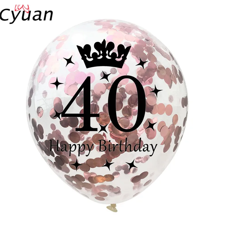 Cyuan 5 шт взрослых день рождения шары 30/40/50 день рождения конфетти праздничные украшения из шаров 12 дюймов шары из латекса 30 лет