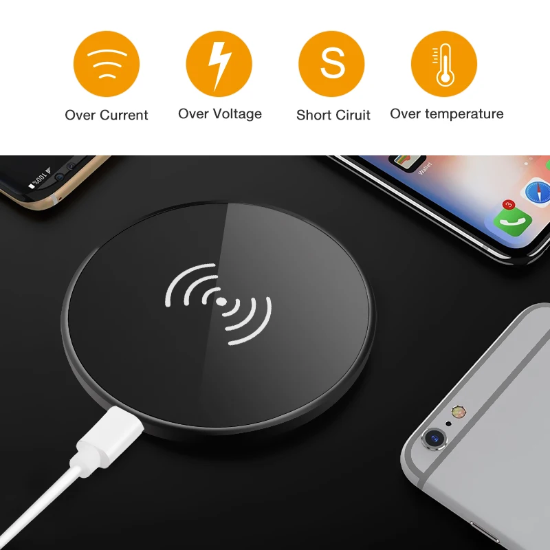 Kabym универсальное беспроводное зарядное устройство для Samsung iPhone 10 8 X зеркальный