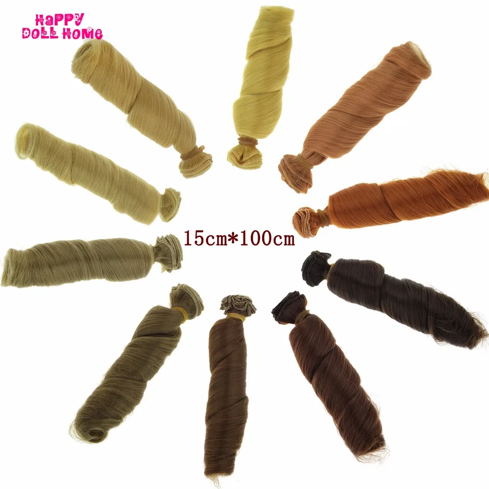 1 шт. высококачественные кукольные парики 15*100 см кудрявые волосы DIY для BJD куклы SD