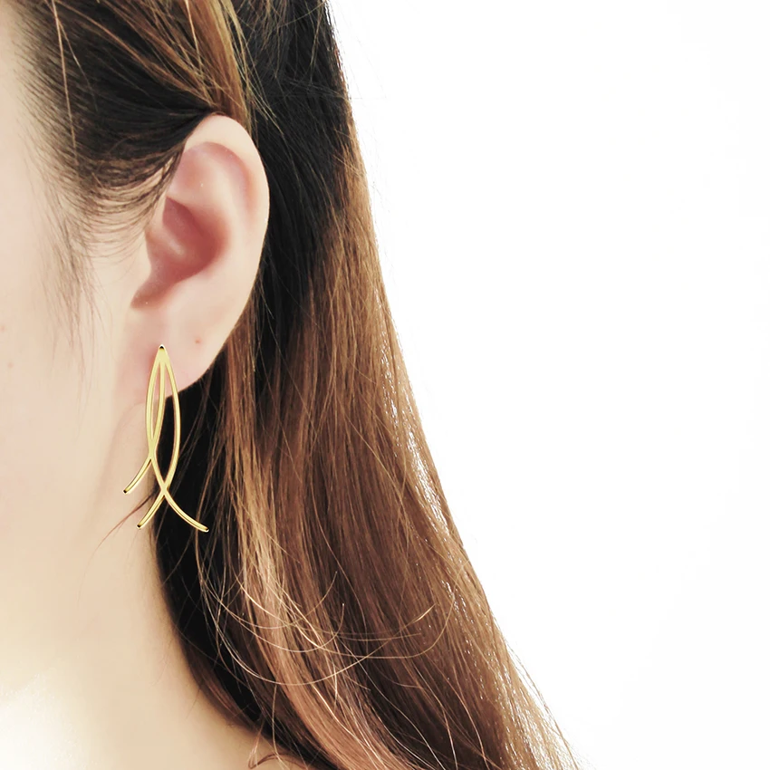 10 пар Женские Модные Brincos Нержавеющая сталь длинные ветви Серьги Bijoux Femme очарование уха аксессуары Новое поступление