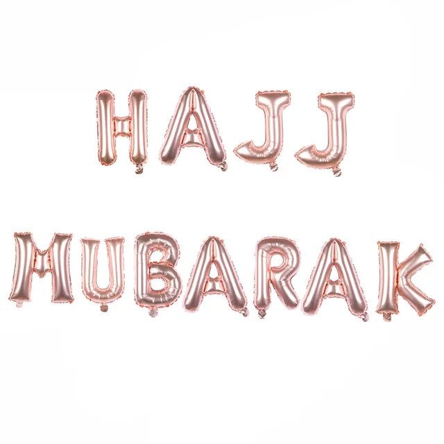 Hajj Мубарак ИД фольги шары золотые буквы для мусульманской партии украшения EID аль