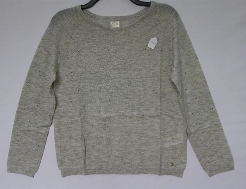 Light grey Twinkle twinkle Французский круглый воротник блузка pull chanson морской пуловер - Цвет: Light grey