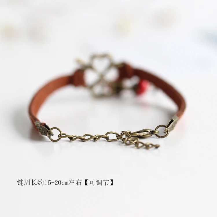 Модные браслеты для женщин керамические ручной работы с Рисунком Клевера и