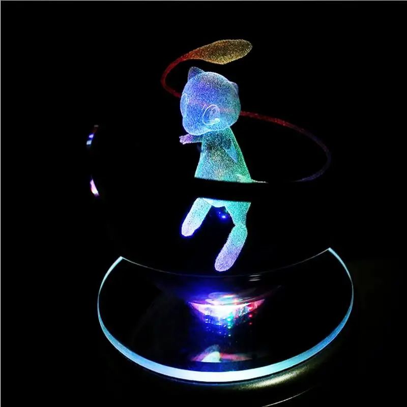 Новинка 5 мм стильная необычная 3d лампа Dream Mew Pokemon Ball с гравировкой хрустальный шар с подарочной коробкой светодиодный буквенный светильник - Цвет: Diameter 5cm