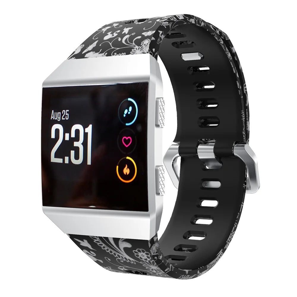 Силиконовые ремешки для умных часов Fitbit Ionic с печатным рисунком спортивных