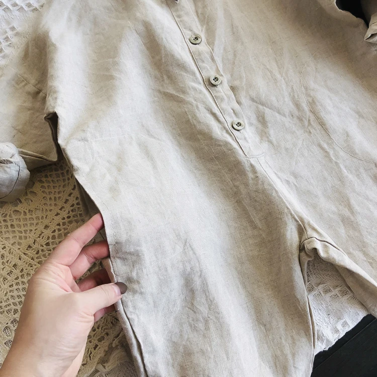 Комбинезон детский из хлопка и льна свободного покроя | Мать ребенок