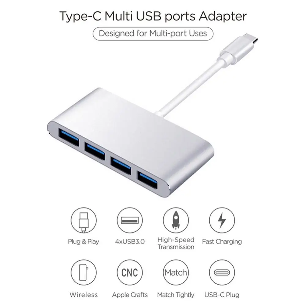 Горячая продажа USB C концентратор 4 порта OTG 3 0 EU/AU/US/UK DC 5V адаптер питания Тип