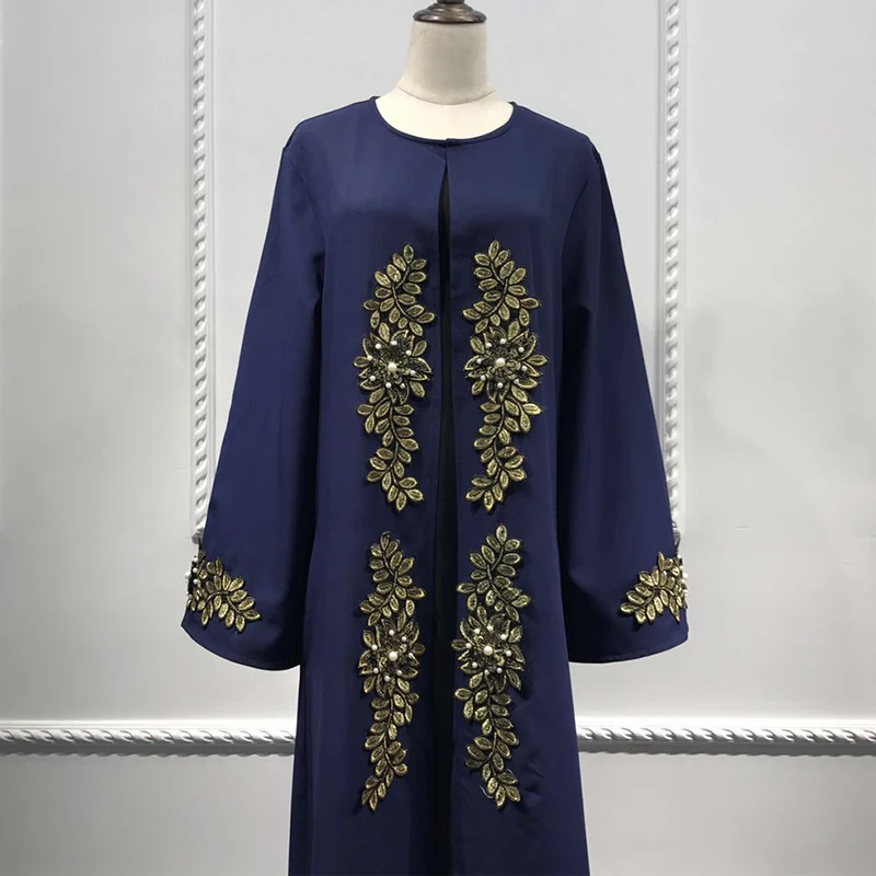 Buytiz ОАЭ сетки мусульманская черная вышивка Малайзии креп abaya Макси длинное