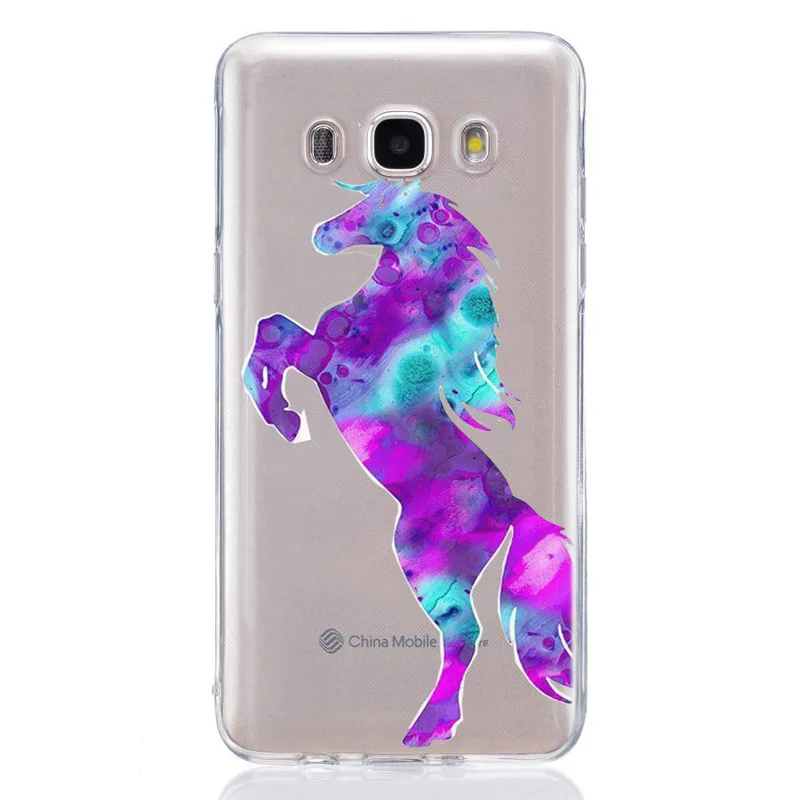 Для Samsung Galaxy J1 J2 J3 J5 J7 prime J120 J320 J330 J530F ТПУ цветной мягкий чехол с единорогом
