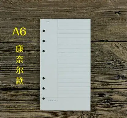 A6 Cornell A5/A6 черная и Wahite спираль блокнот наполнитель бумага для Filofax Диарио планировщик внутренние страницы сменного переплета книжная бумага - Цвет: A6 Cornell