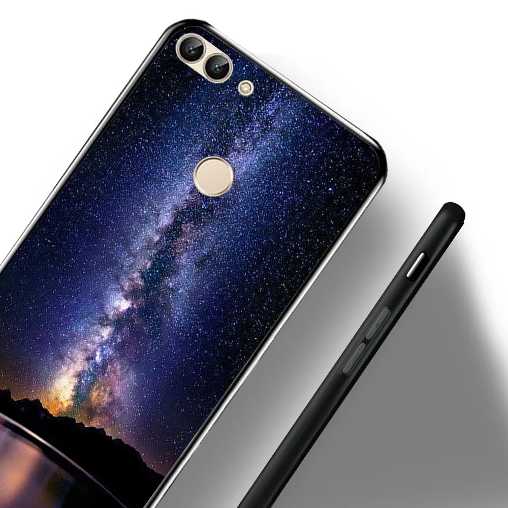 Чехол из закаленного стекла для huawei P Smart чехол s Stars Space силиконовый защитный чехол на заднюю панель для huawei Honor 8x10 9 Lite чехол s