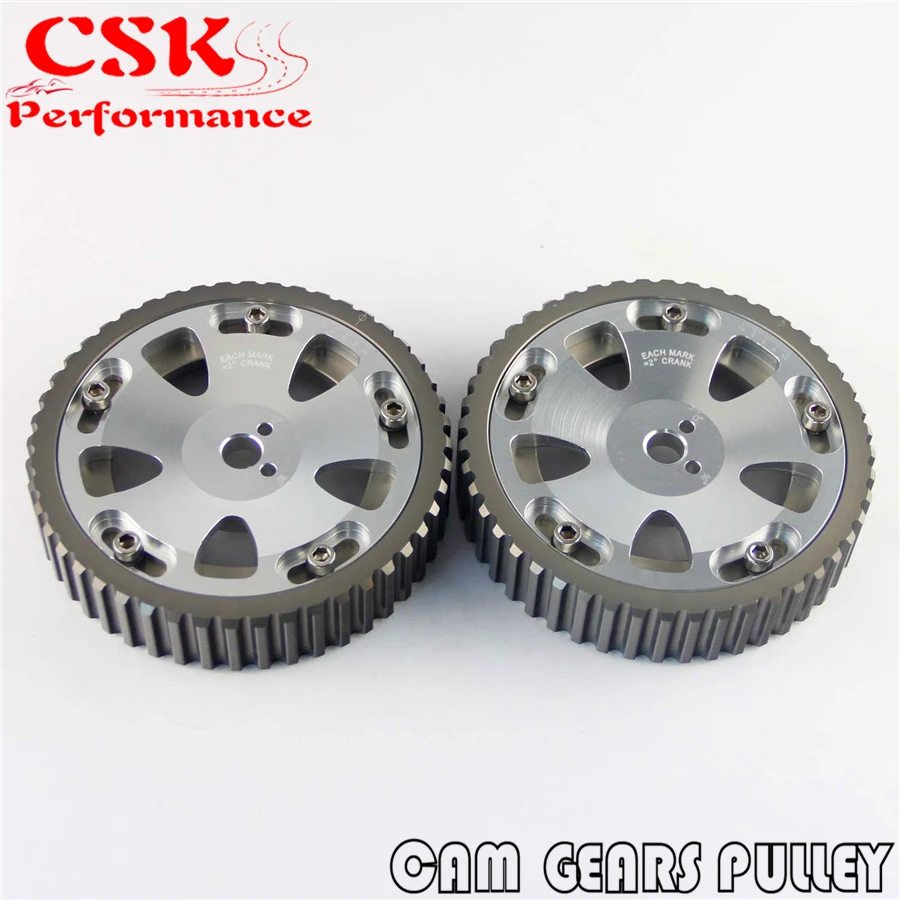 2 шт. кулачковый шкив комплект подходит для Mitsubishi Lancer EVO 1 9 ECLIPSE DSM 4G63 SILVER|cam gears|pulley