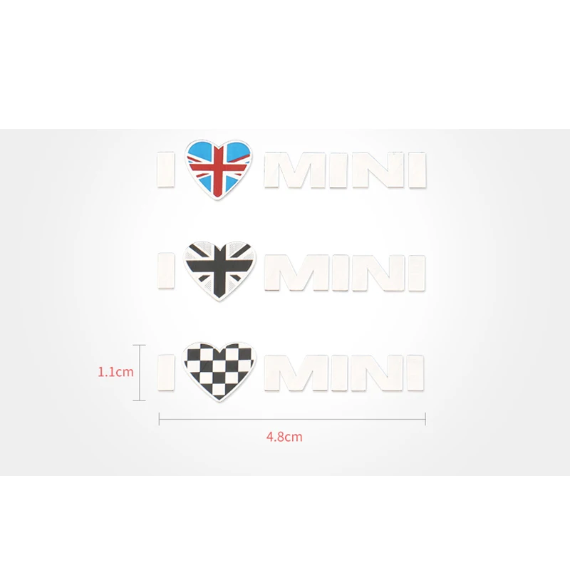 Металлическая мини-наклейка I Love для автомобиля BMW Mini Cooper S R56 R50 R53 F56 F55 R52 R54 R55 R57 R58 R59
