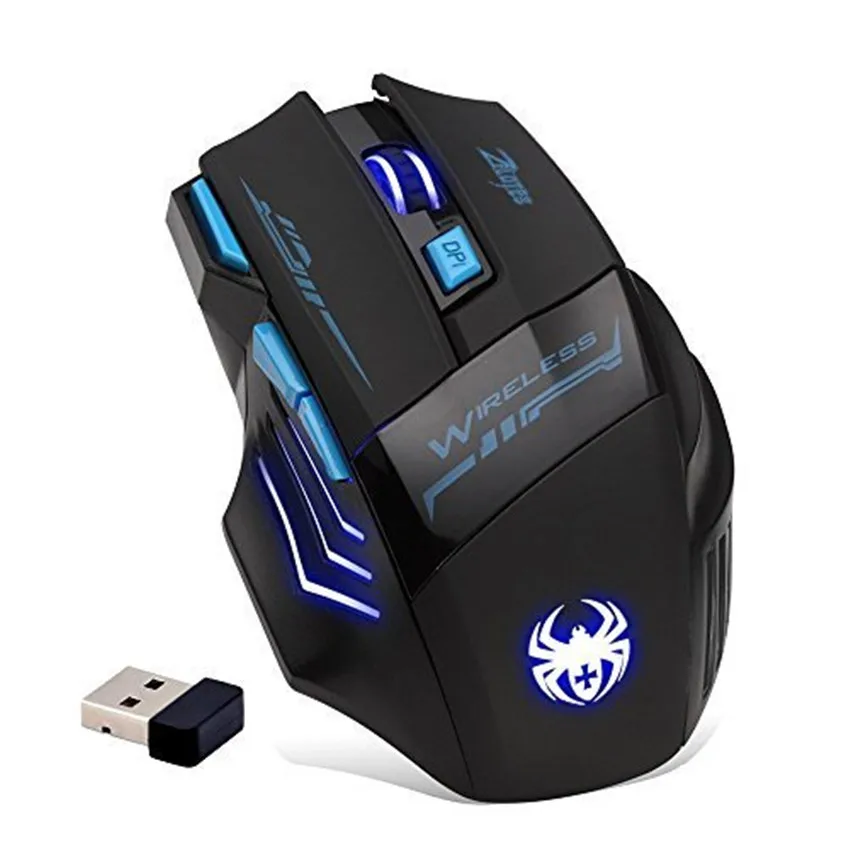 Супер популярная беспроводная мышь Zelotes F14LED, игровая оптическая мышь 2400 dpi 2,4G, компьютерная мышь ECHTPower Nighthawk 7D, игровые мыши