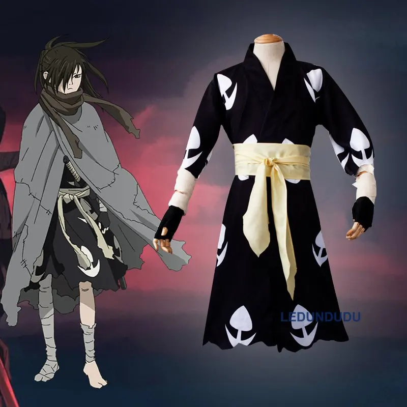Японские Аниме Dororo Косплей костюмы Hyakkimaru комплект кимоно унисекс плащи Хэллоуин