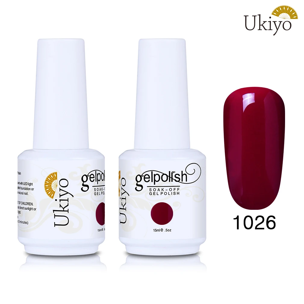 1026 Ukiyo 15 мл Лак для ногтей 170 великолепный цвет Гель-лак для ногтей Vernis полуперманентное верхнее покрытие Базовое покрытие гель-лаки для ногтей Гель-лак - Цвет: 1026