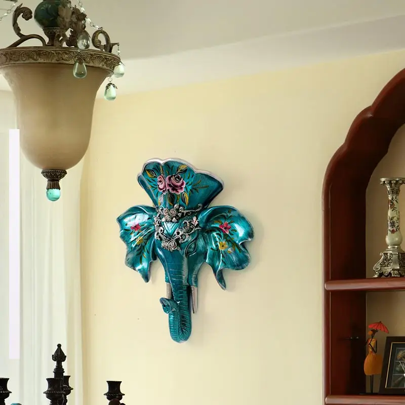 Настенный декор в европейском стиле ретро с подвеской виде головы слона|decorative