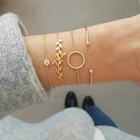 Новый Модный популярный браслет, индивидуальный браслет с листьями, круглыми кристаллами и браслет, Комбинированный браслет для женщин, оптовая продажа