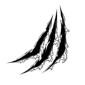 14,4 см * 16 см, бардиан, царапины, узор, когти, Виниловая наклейка, автомобильная наклейка, черныйсеребристый цвет