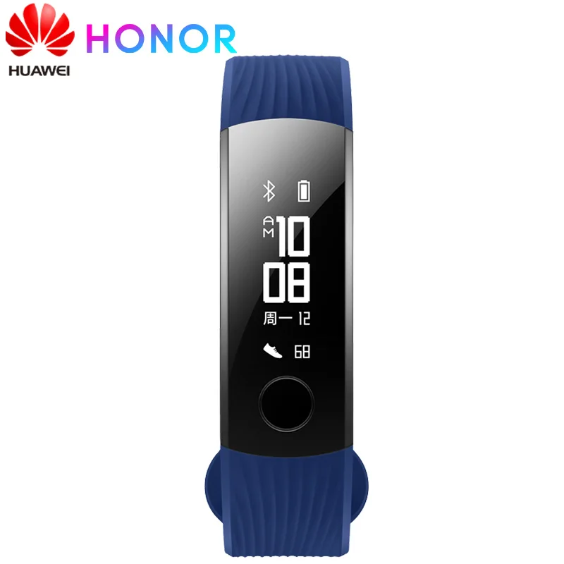 Huawei Honor Band 3 Смарт-Браслет фитнес монитор сердечного ритма сна 5ATM водонепроницаемый плавательный сенсорный экран трекер SmartWatch
