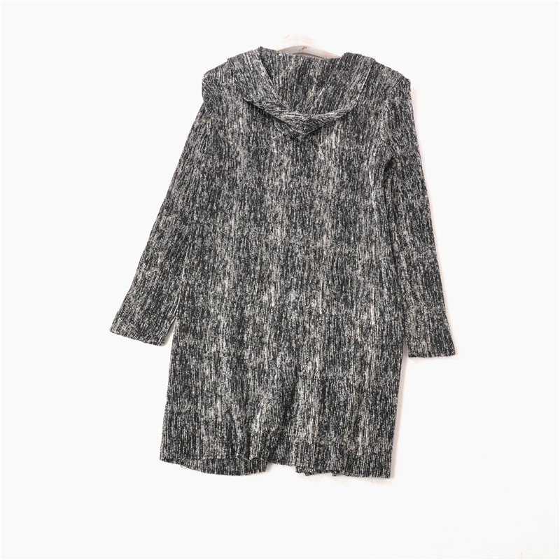 

HOT SELLING Miyake fold double scarf collar cultivate one's morality show Fold fashionable OPEN STITCH coat IN STOCK