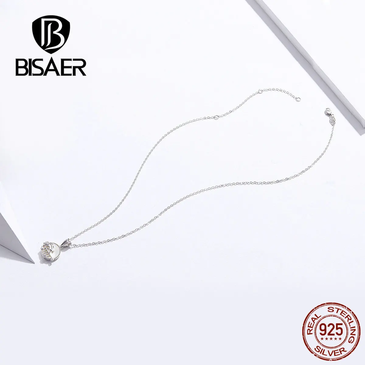 BISAER, подвеска в виде кошки, 925 пробы, серебро, киска, котенок, кошка, ожерелья для женщин, Стерлинговое Серебро, ювелирное изделие, воротник ECN334