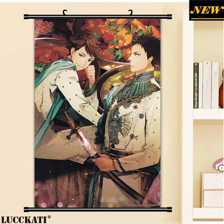 L 40X60 см Haikyuu! Серия High Kyuu! Hq! Волейбольные игры мужской мультфильм аниме Настенная картина Фреска свиток холст живопись плакат - Цвет: L