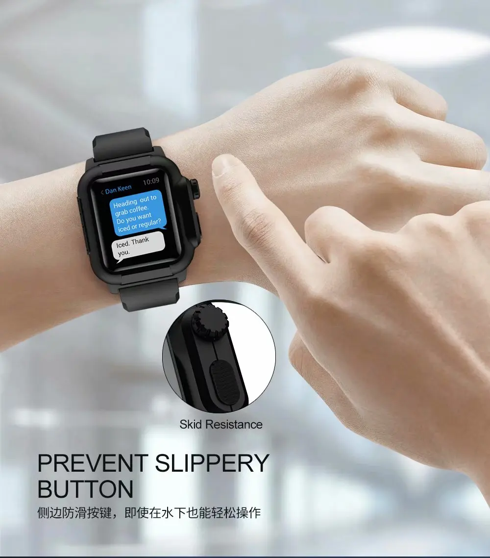 Водонепроницаемый корпус ремешки для часов Apple Watch Series 2/3 42 мм Плавание Серфинг силиконовые водонепроницаемые часы ремешок