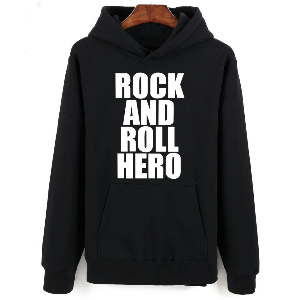 

New Rock And Roll hero hoodie fashion hip hop men women Hoodies Pullover sport casual Pocket Long Sleeve Hooded Sweatshirts Tops