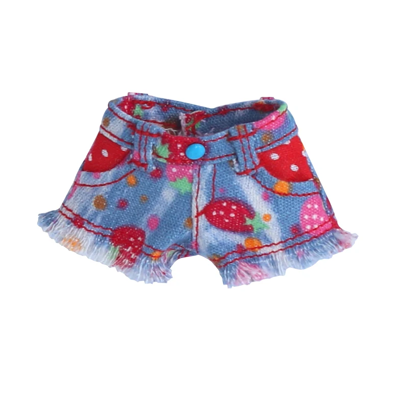 Одежда для кукол блайз шорты с клубничками и футболки Licca Azone Medium Blyth OB11 1/6
