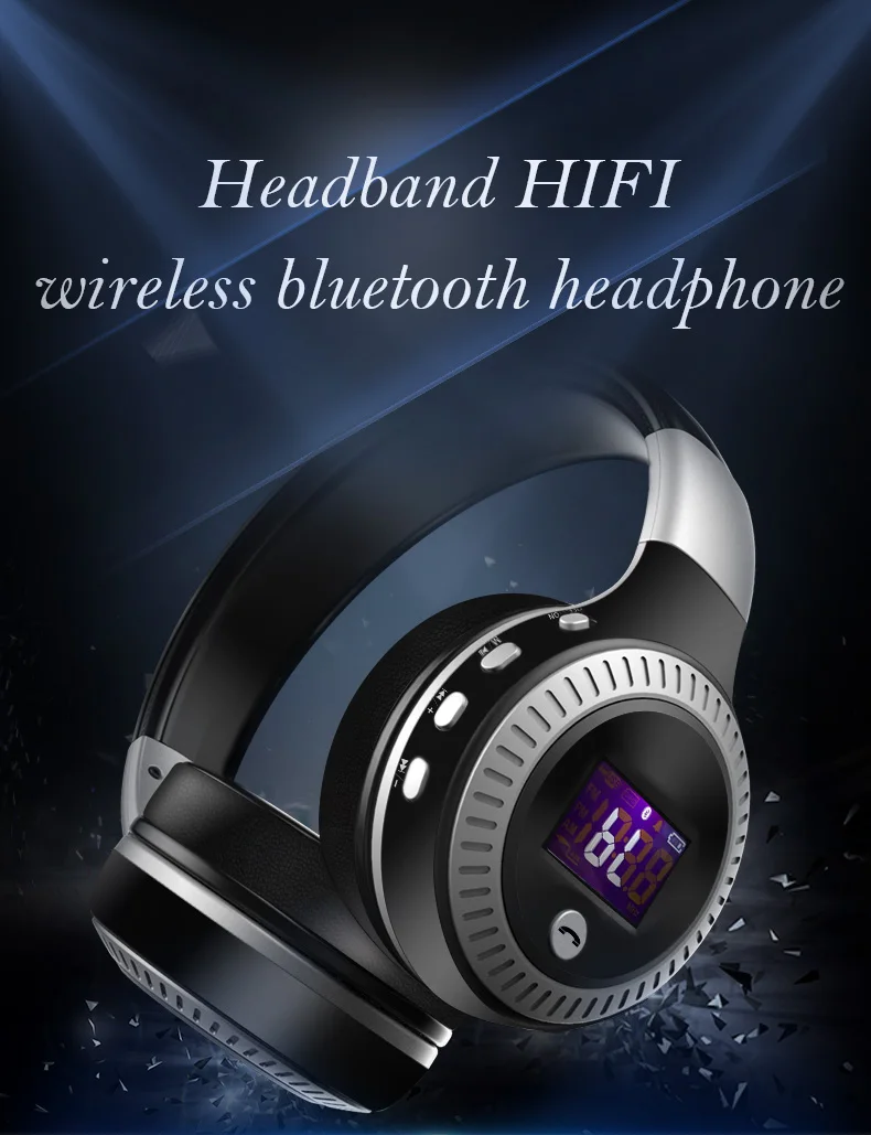 ZEALOT B19 беспроводные Bluetooth наушники с ЖК-дисплеем HiFi бас стерео наушники гарнитура с микрофоном FM радио Micro-SD TF слот для карт