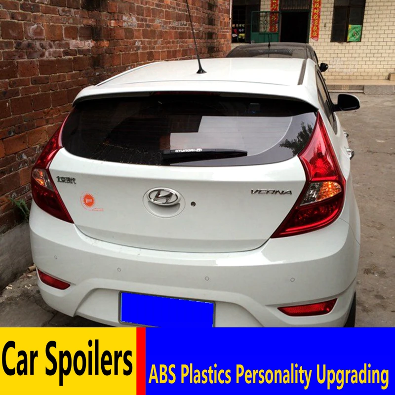 Для Hyundai Verna 2011 до 2015 высокое качество ABS Материал хэтчбек спойлер праймер или