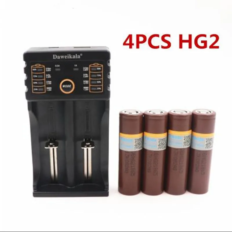 18650 Оригинальная Аккумуляторная батарея для LG HG2 18650 3000 mAh литиевая батарея с использованием электронной сигареты+ 1 шт зарядное устройство - Цвет: Белый
