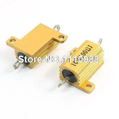 

2Pcs 10W 100 Ohm Resistance Aluminum Chassis Mounted Wirewound Resistor
