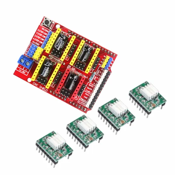 Плата Расширительная ЧПУ для Arduino V3.0 гравер + Драйвер шагового двигателя 4x A4988 с