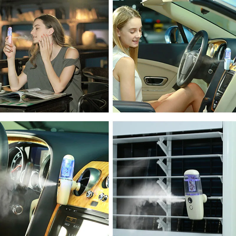 Car Humidifier face Vehicle-Mount Anion Sprayer Portable Nebulizer Mister Spray Face Spa Vaporizer Beauty Skin Machine | Автомобили и