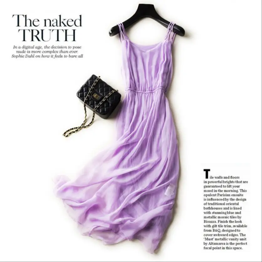 Платье женское длинное шелковое с V-образным вырезом элегантный пляжный белый