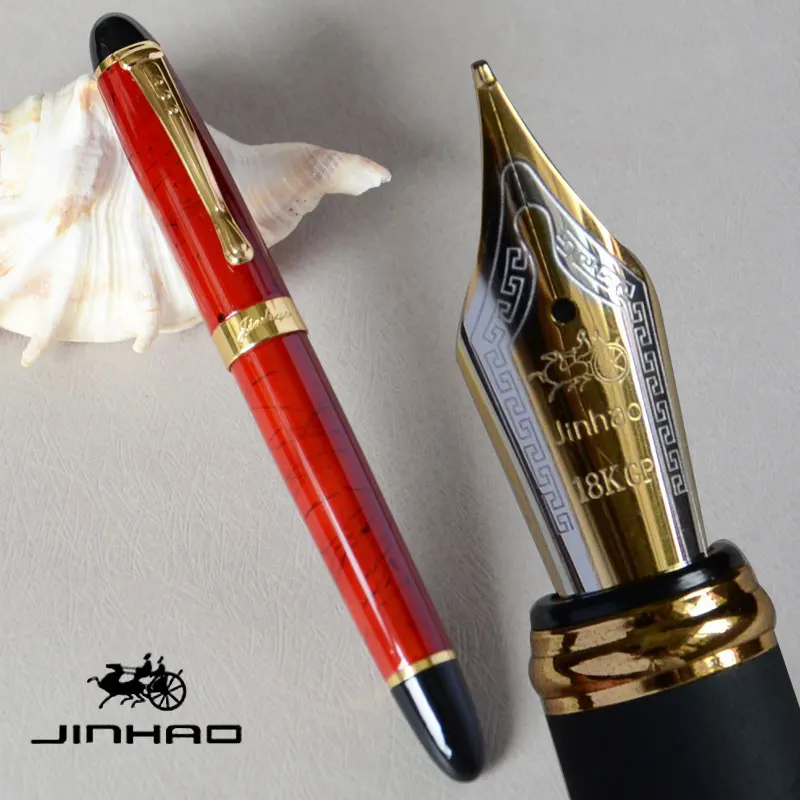 as picture show IRAURITA перьевая ручка JINHAO X450 темно-зеленый и золотой 18 KGP 0,7 мм перо с широким основанием полностью металлический синий красный 21 цвет и чернила JINHAO 450 - Цвет: as picture show