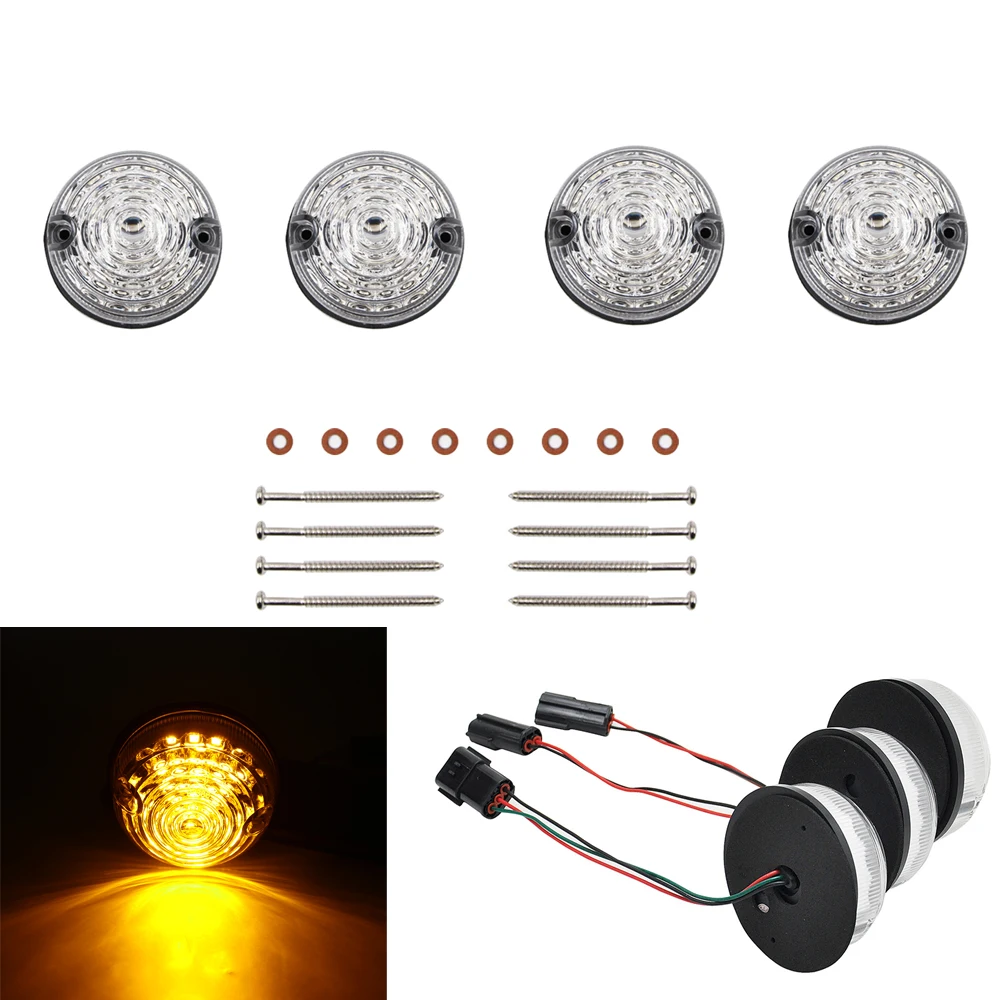 4 шт. прозрачные линзы Янтарный Светодиодный Боковой габаритный фонарь для Land Rover