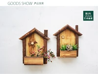 1 pcs farmhouse style pine wood retro wooden hanging flower basket flower pot creative home decorations