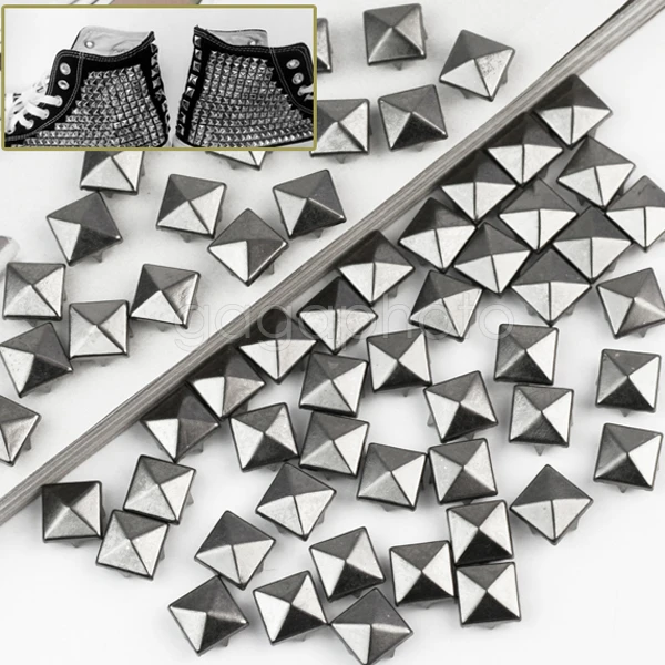 100 шт. шпильки в виде пирамиды темно серые пятна шипы заклепки сделай сам