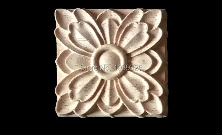 Новинка 2 шт. Цветочная резьба по дереву натуральная древесина аппликации для